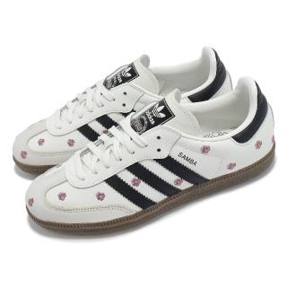 【adidas 愛迪達】德訓鞋 Samba OG W 女鞋 白 黑 小花 休閒鞋 復古 愛迪達(IF4398)