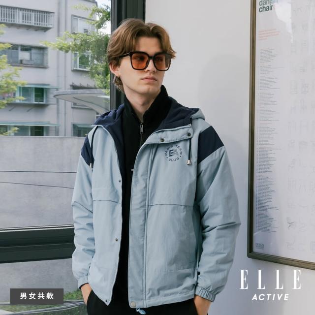 【ELLE ACTIVE】男款 雙面穿機能寬鬆版連帽外套-藍色(EA24A2F6101#35)