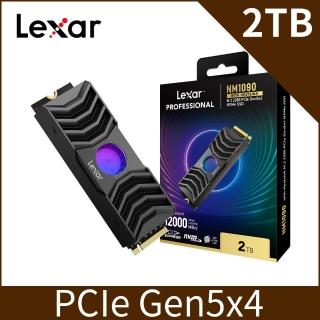 【Lexar 雷克沙】NM1090 2TB Gen5 M.2 2280 PCIe NVMe ssd固態硬碟 5年保 最高讀取12000MB/s RGB風扇散熱