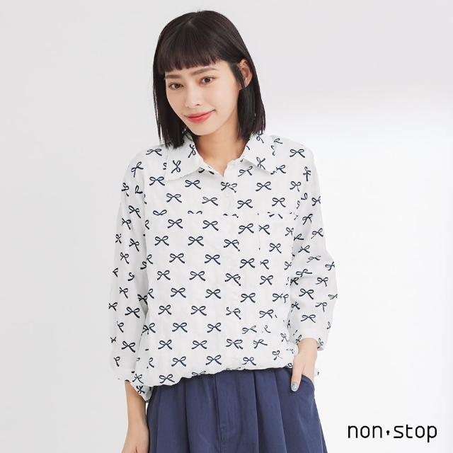 【non-stop】花苞下擺七分袖襯衫-2色