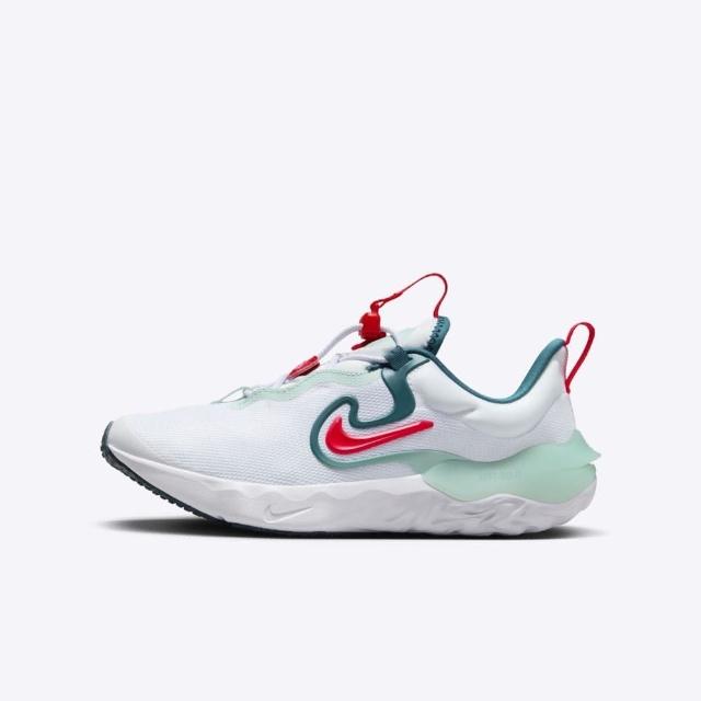 【NIKE 耐吉】Run Flow GS 大童 慢跑鞋 運動 休閒 透氣 柔軟 緩震 白綠(DR0472-101)