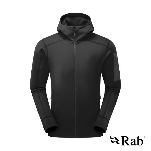 【RAB】Modulus Hoody 快乾排汗彈性保暖連帽外套 男款 黑色 #QFG15