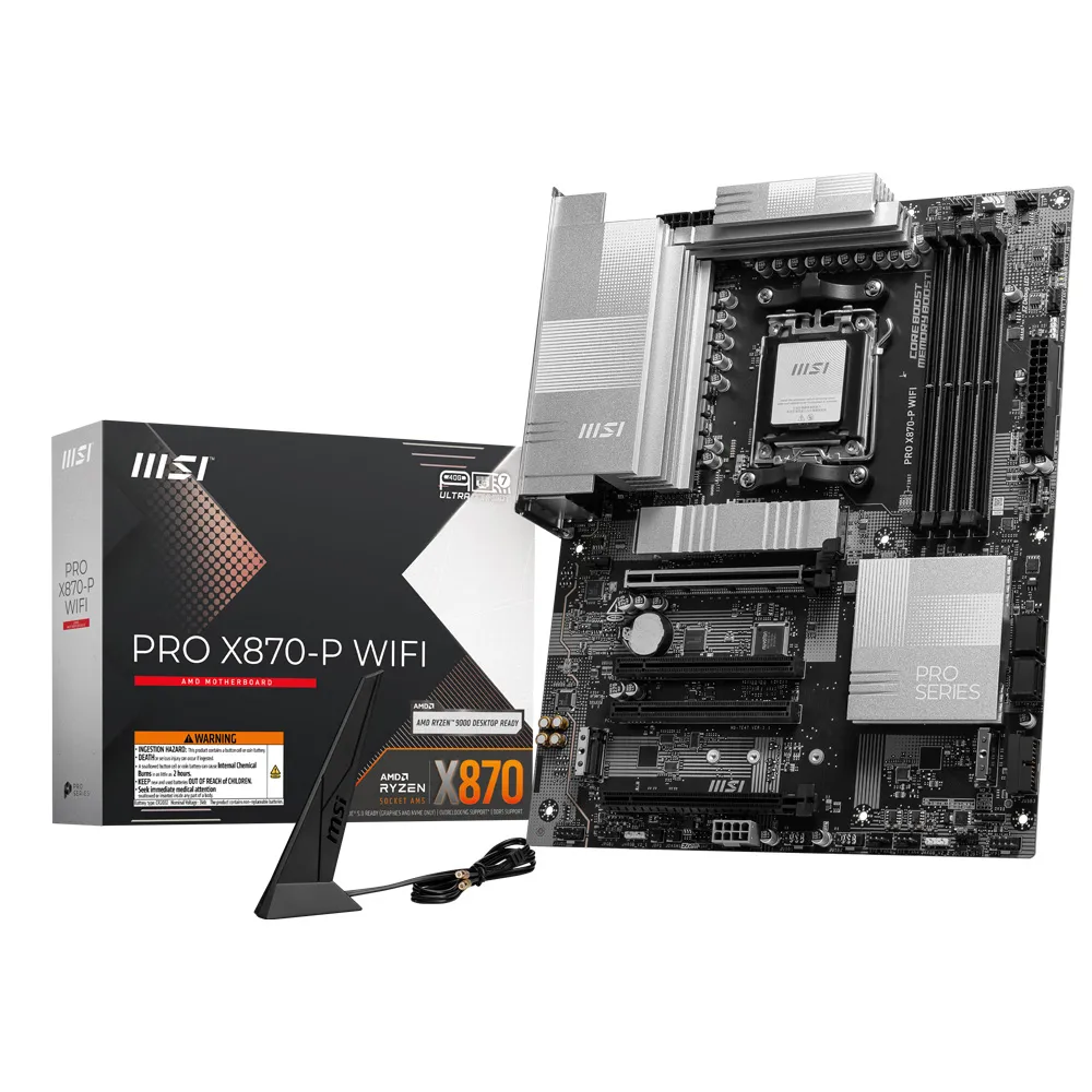 【MSI 微星】微星 PRO X870-P WIFI DDR5 主機板+AMD R5 9600X代理盒裝 6核 12緒 中央處理器(M+C組合)