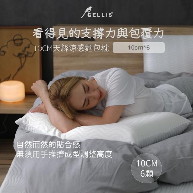 【GELLIS 鵲利仕】防抗菌天絲記憶枕10CM6入團購組(記憶枕6入團購組)