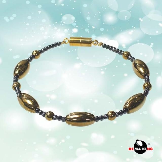【HEMAKING】母親節禮物 金色橢圓珠磁石手鍊