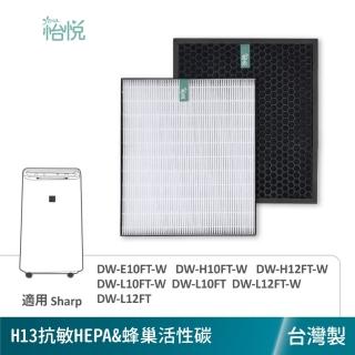 【怡悅】夏普 SHARP DW-E10FT-W H10FT-W H12FT-W L10FT-W 抗敏濾心1入 活性碳1入(臺灣製造)