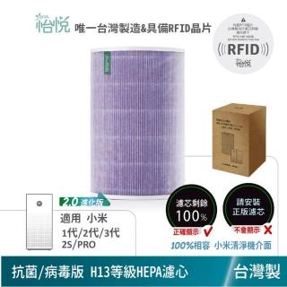 【怡悅】HEPA濾心（抗菌版）適用米家 小米 1代/2代/2S/3代/ Pro 空氣淨化器(小米清淨機專用 含RFID晶片)