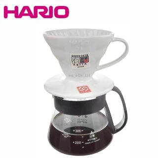 【HARIO】V60 1-2人份有田燒陶瓷濾杯+臺玻 syg耐熱玻璃咖啡壺360ml