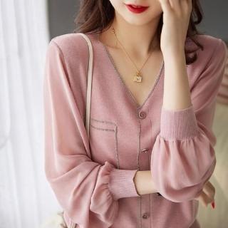 【ONEY 歐妮】★設計款針織雪紡拼接上衣(上衣/女裝/針織上衣/休閒/百搭)