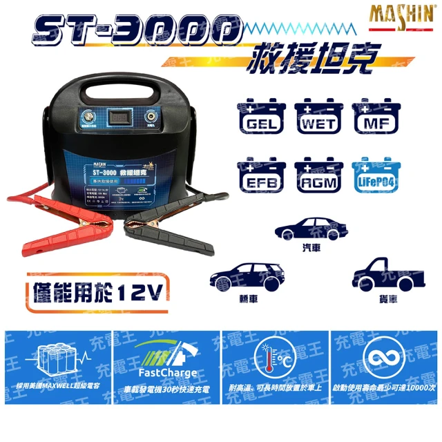 麻新電子 ST-3000救援坦克 12V 超級電容啟動器(ST-3000)