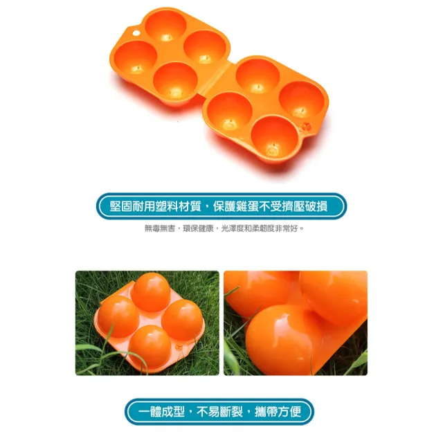 【露營必備】攜帶式4格雞蛋盒-加厚款(戶外 野餐 蛋托 蛋格 收納盒 防水防震 雞蛋防破)