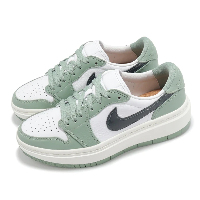 NIKE 耐吉 休閒鞋 Wmns Air Jordan 1 Elevate Low 女鞋 綠 白 厚底 增高 AJ1(DH7004-300)