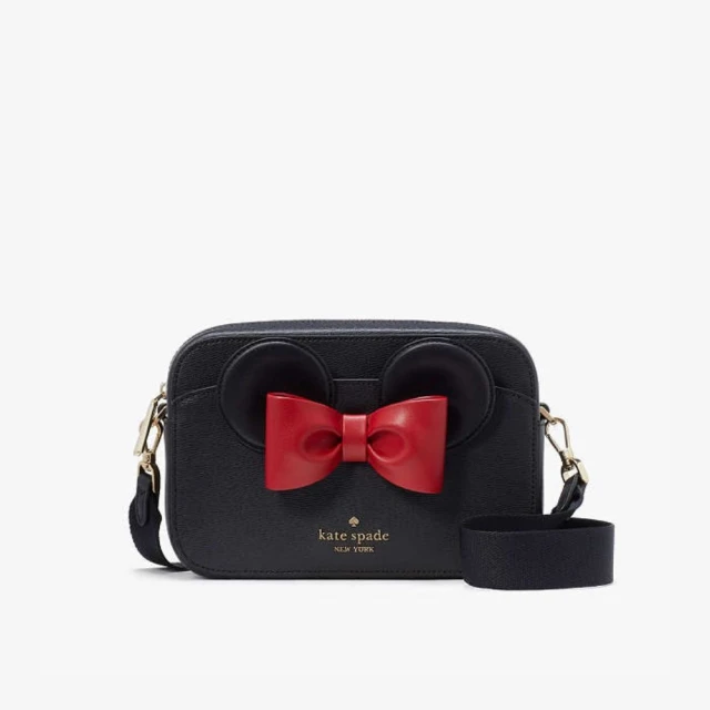 KATE SPADE DISNEY聯名Minnie蝴蝶結真皮相機包(原廠公司貨)