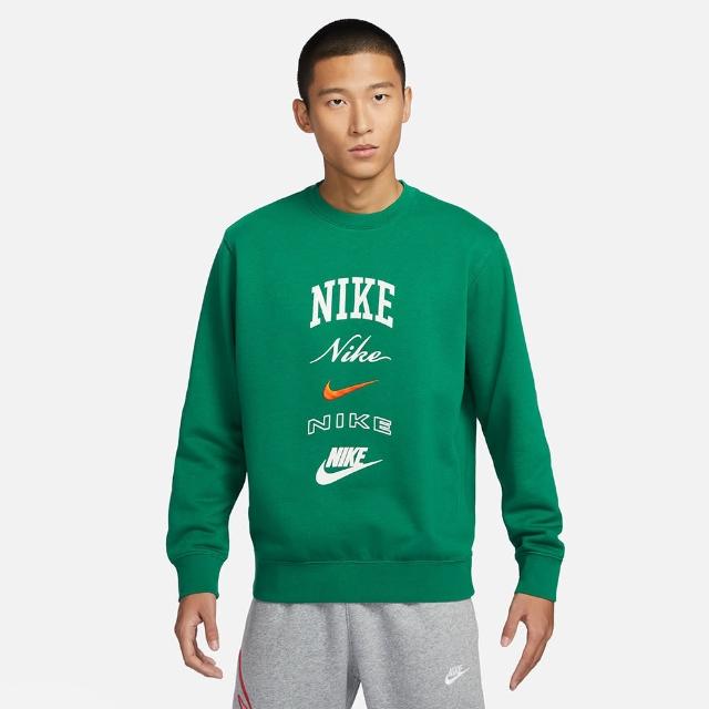 【NIKE 耐吉】上衣 男款 長袖上衣 大學T 運動 AS M NK CLUB BB CREW STACK GX 綠 FN2611-365