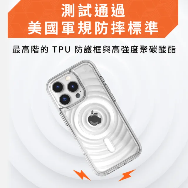 【STM】Reawaken Ripple for iPhone 16 Pro 典雅波浪 MagSafe軍規防摔殼 - 透明