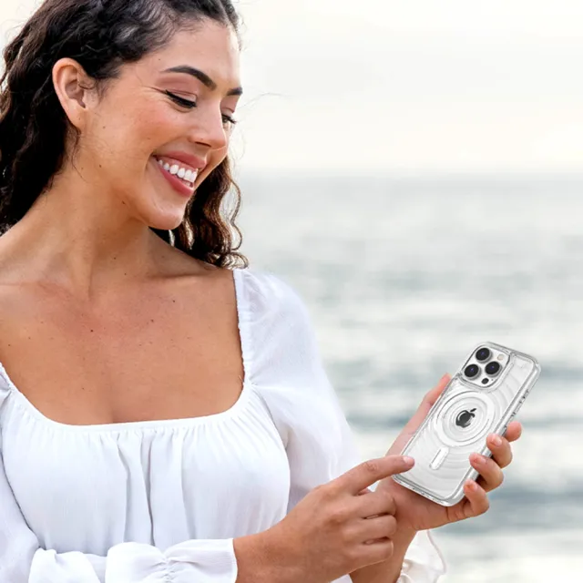 【STM】Reawaken Ripple for iPhone 16 Pro 典雅波浪 MagSafe軍規防摔殼 - 透明