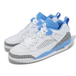 【NIKE 耐吉】休閒鞋 Jordan Spizike Low 男鞋 UNC 白 北卡藍 爆裂紋 喬丹(FQ1759-141)