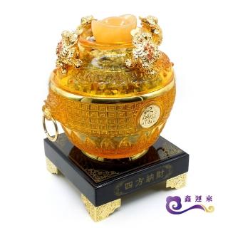 【鑫運來】◎四方納財蟾蜍琉璃聚寶盆