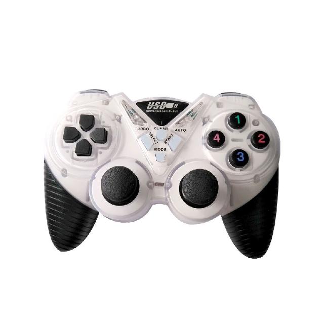 【電玩搖桿】USB雙震動遊戲搖桿 PC 電玩-白色
