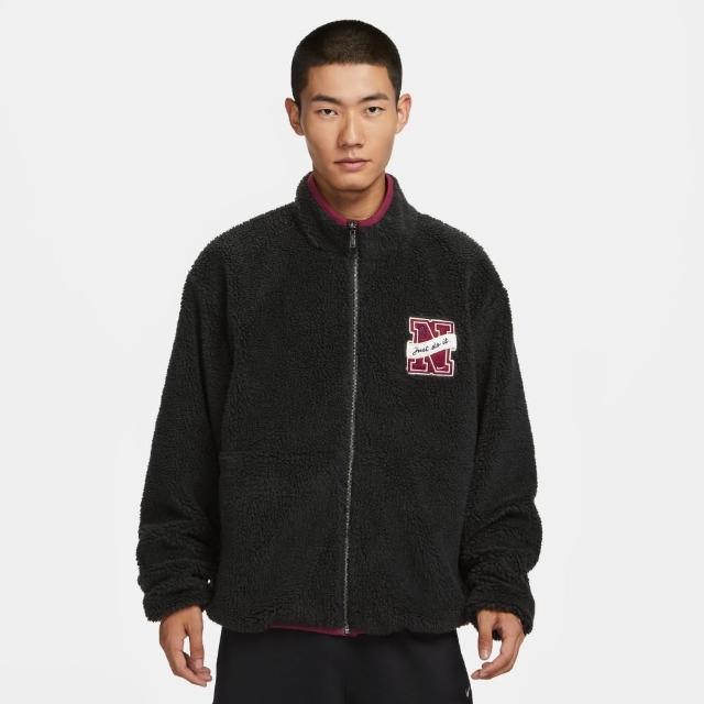 【NIKE 耐吉】外套 男款 立領外套 運動 雙面穿 羊羔絨 AS M NK WINTER TOP REV GCEL 黑紅 FV8588-010