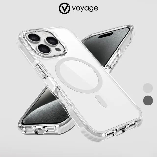 【VOYAGE】iPhone 16 Pro/16ProMax 超軍規防摔保護殼Pure Wave+ 透灰(2年尊榮級保固服務 支援Magsafe磁吸)