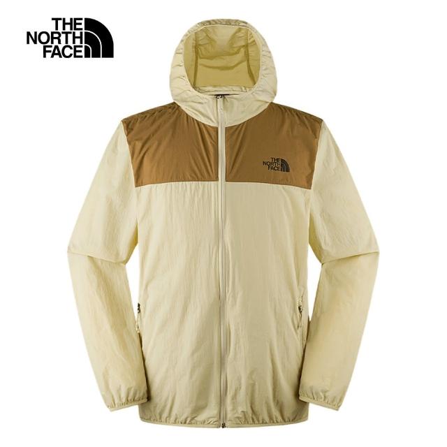 【The North Face 官方旗艦】北面男款棕色DWR防潑水連帽外套｜8AUS92Q(抗UV)