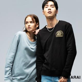 【BLUE WAY】男裝 女裝 刺繡側鬼LOGO大學TEE 長袖 上衣-鬼洗