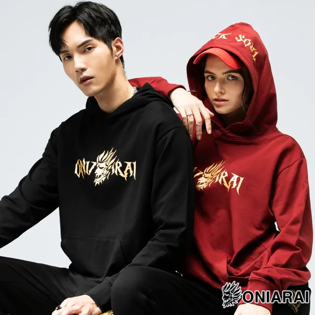 【BLUE WAY】男裝 女裝 網路獨家潮流側鬼LOGO連帽 長袖 帽T 上衣-鬼洗