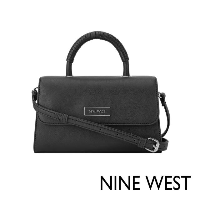 【NINE WEST】REID 純色掀蓋斜背包-黑色(563478)