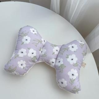【Lianne baby】淡紫和花手工寶寶嬰兒推車汽座護頸枕/蝴蝶枕(推車靠枕 安全座椅枕頭 天使枕)