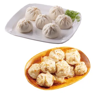 【周家蒸餃小籠包x許記生煎包】人氣小吃4件組-周家小籠包2包+許記生煎包2盒(花蓮小吃 夜市美食)