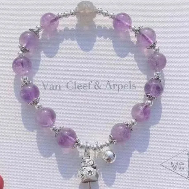 【勝弘珠寶】紫水晶招財貓爪手串-8mm