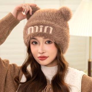 【Acorn 橡果】小熊護耳針織毛帽加絨保暖防風防曬機能帽(咖啡)