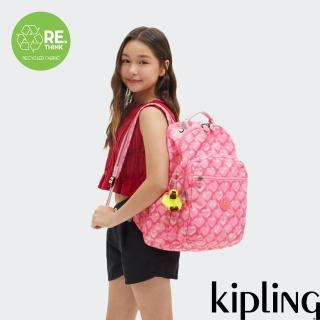 【KIPLING官方旗艦館】『首爾包』粉色愛心機能手提後揹包-SEOUL LAP