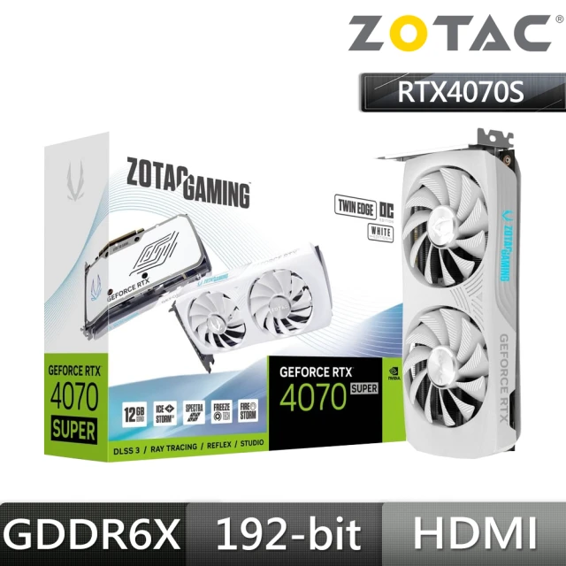 ZOTAC 索泰 RTX 4070 SUPER Twin Edge OC White Edition 顯示卡+保銳 銅競魔 850W 銅牌 白 RGB