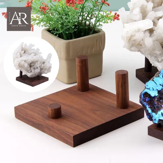 ARRYN HOUSE】大號胡桃木三支架底座水晶球座ER0446(實木底座水晶展示架