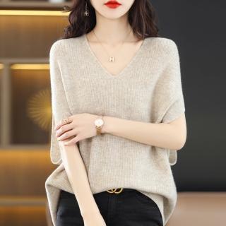 【巴黎精品】現貨+預購 羊毛背心無袖針織衫(保暖V領時尚慵懶休閒女上衣4色a1if23)