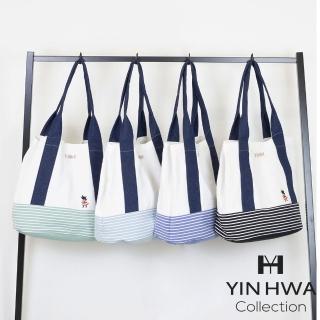【YIN HWA 盈樺】HIKOSEN CARA貓 休閒簡約海軍風托特包