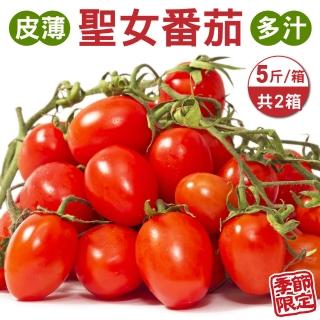 【WANG 蔬果】臺灣嚴選溫室聖女番茄5斤x2箱(5斤/箱)