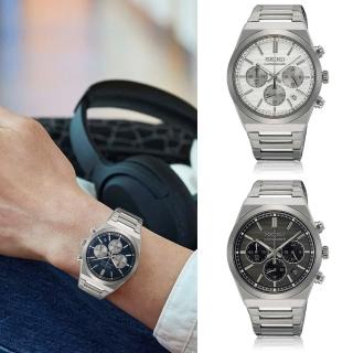 【SEIKO 精工】CS 紳士時尚三眼計時手錶-40mm 3色可選 情人節 禮物(8T63-02F0S/8T63-02F0B/8T63-02F0N)