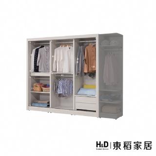 【H&D 東稻家居】白榆木推門衣櫃7*7尺(TKHT-07423)