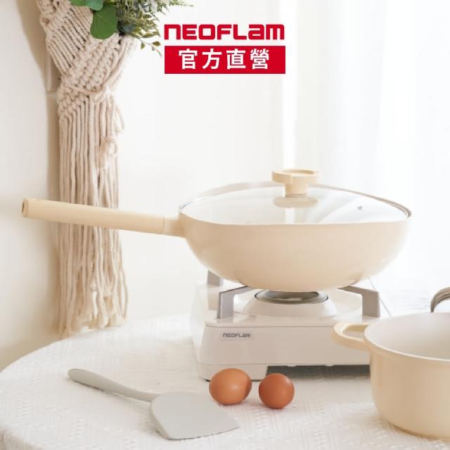 【NEOFLAM】Creamy系列32cm炒鍋(IH爐可用鍋/非鐵氟龍不沾塗層/含玻璃蓋)