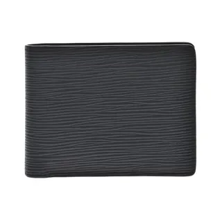 【Louis Vuitton 路易威登】M60662 經典Multiple系列EPI水波紋皮革男用對折錢包短夾(黑色)