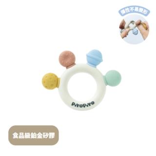 【Piyo Piyo 黃色小鴨】鉑金矽膠甜甜圈防吃手固齒器(手環式 寶寶玩具 嬰兒玩具)