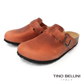 【TINO BELLINI 貝里尼】義大利牛皮懶人鞋FZ0B001-Q(橘)
