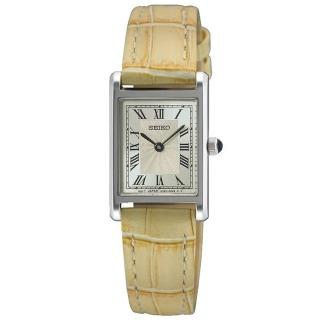 【SEIKO 精工】CS 羅馬刻度長方形女錶手錶指標錶-29mm 禮物 手錶(4N30-00H0J/SWR095P1)