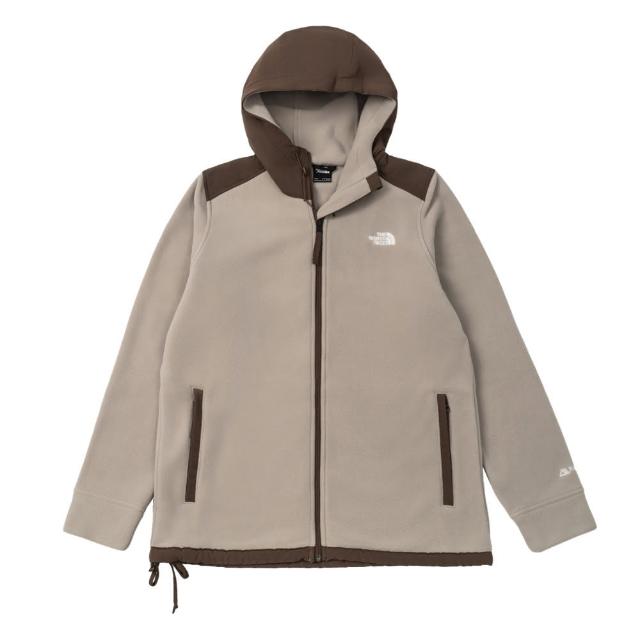 【The North Face】TNF  休閒 拼接連帽抓絨外套 M ALPINEPOLARTEC200HOODIE-AP 男 灰棕(NF0A89ZT5O3)