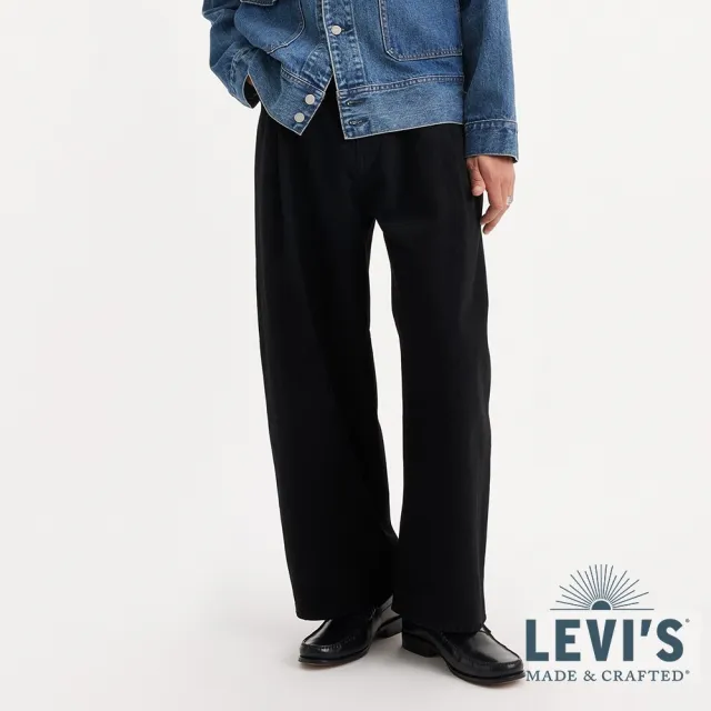 LEVIS 官方旗艦】MOJ日本製布料WIDE PLEAT CROP 男款打褶丹寧