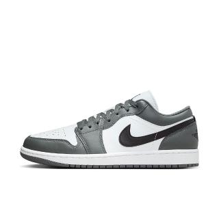【NIKE 耐吉】AIR JORDAN 1 LOW 男鞋 休閒鞋 經典 AJ1 喬丹 鐵灰白(553558152)