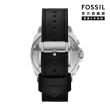 【FOSSIL 官方旗艦館】Privateer 城市型男闇紅三眼指針手錶 黑色真皮錶帶 45MM BQ2897